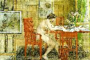 Carl Larsson modellen skriver vykort Spain oil painting artist
